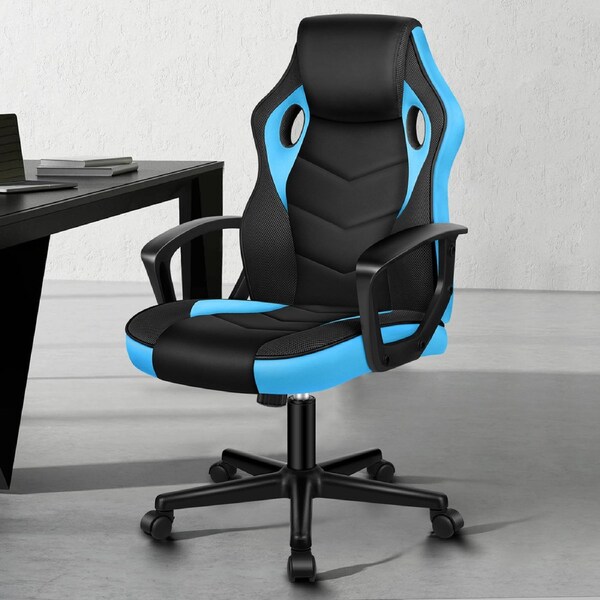 ALFORDSON Gaming Chair Racing Light Blue