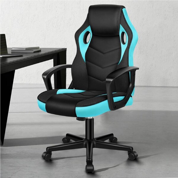 ALFORDSON Gaming Chair Racing Cyan