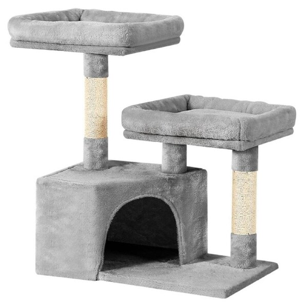 Cat Tree Tower Scratching Post Scratcher Wood Condo House Bed Trees 69x55x35cm