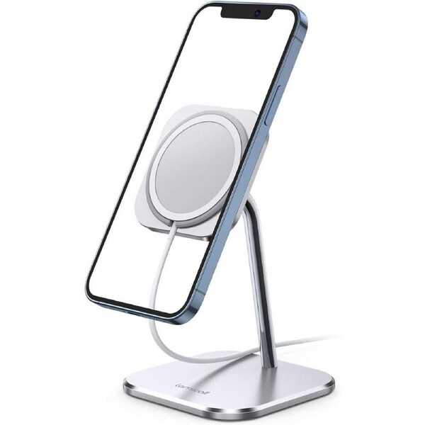 Lamicall Phone Stand for MagSafe Charger - Adjustable Aluminum Charging Holder Dock Cradle for Desk 360° Rotation, Compatible with Apple iPhone 16 Pro Max 15 14 Plus 13 12 Mini [MagSafe Not Included]