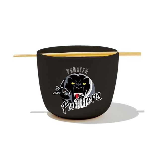 Penrith Panthers NRL Ceramic Noodle Bowl and Chopsticks