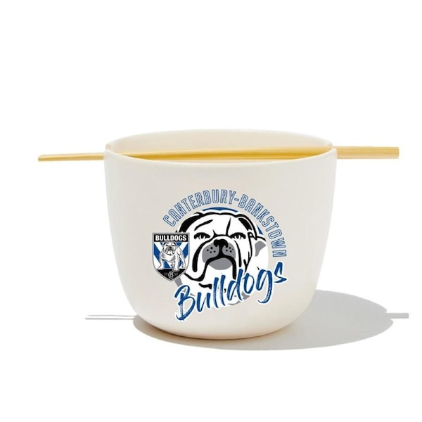 Canterbury Bulldogs NRL Ceramic Noodle Bowl and Chopsticks