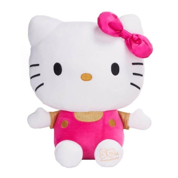 Sanrio Hello Kitty 50th Anniversary Pink Overalls 25cm Plush