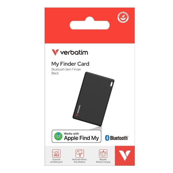 Verbatim My Finder Card Bluetooth Finder 1 pack- Black, Bluetooth Apple Find My 32138