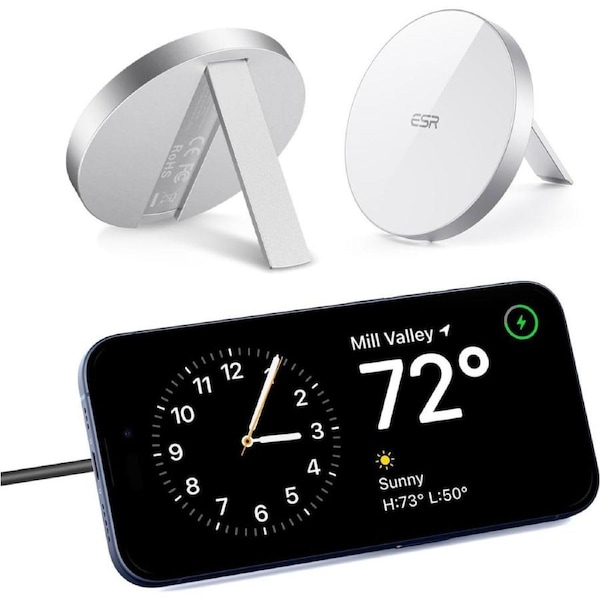 ESR for Magsafe Charger, Wireless Charger Kickstand, Charging Pad for iPhone 16/15/14/13/12 Series and Airpods pro, Strong Magnetic Charger Pad with A/C Cable, White