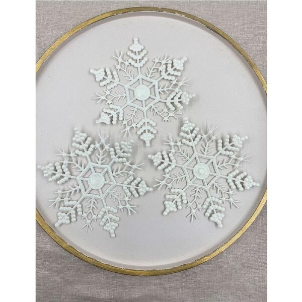 White Snowflakes Hanging Decoration Set of 3