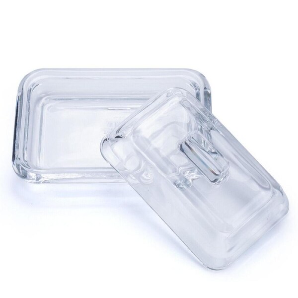 Soap Dish With Lead Clear Glass Butter Dish 15cm Vintage Style