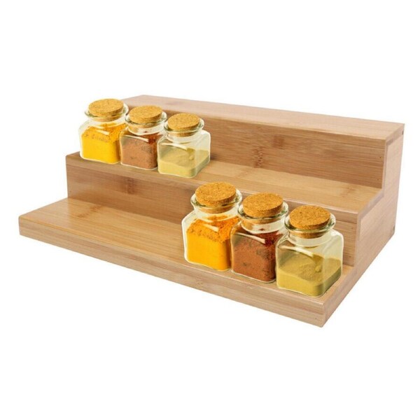 3 Tier Bamboo Kitchen Rack Spice Display