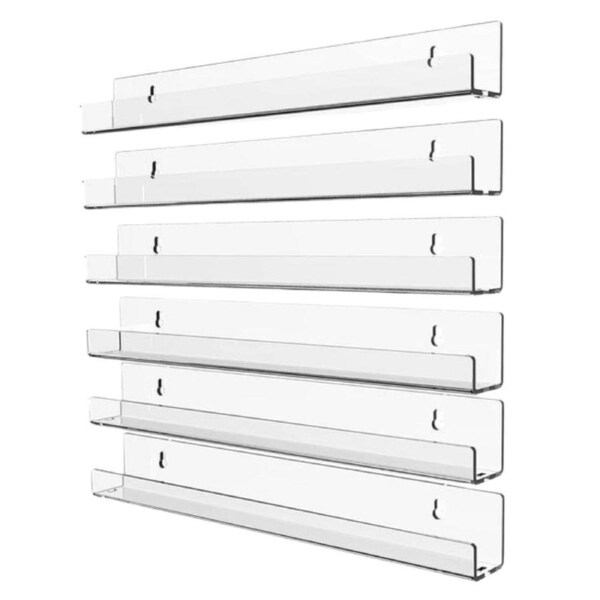 Acrylic Display Wall Mount Floating Shelf Storage 6PC