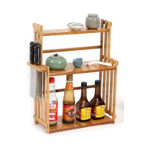 Shelf Rack Kitchen Storage Organizer Bamboo