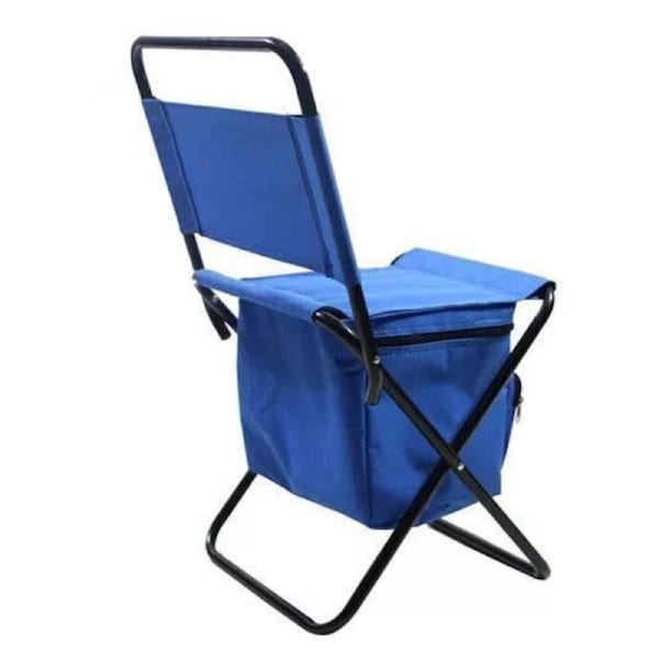 Camping Fishing Hiking Outdoor Folding Chair Ice Cooler Blue