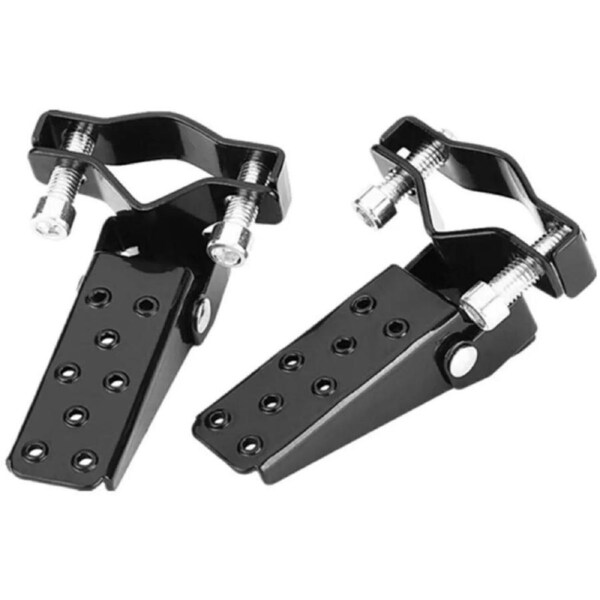 Bicycle Black Steel Foldable Folding Fork Foot Step Peg