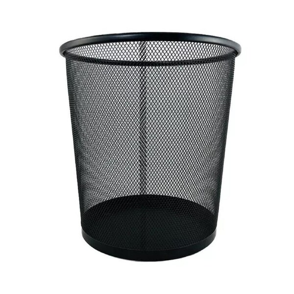 Mesh Bin Rubbish Clean Trash Can Black