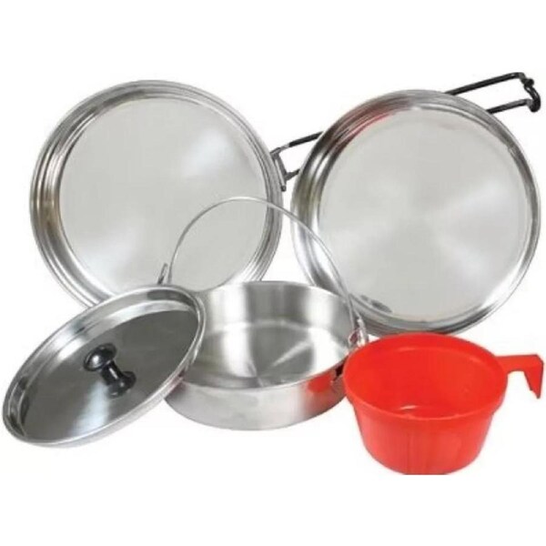 Camping Cook Set Hiking Mess Kit Aluminium Campfire 5PC