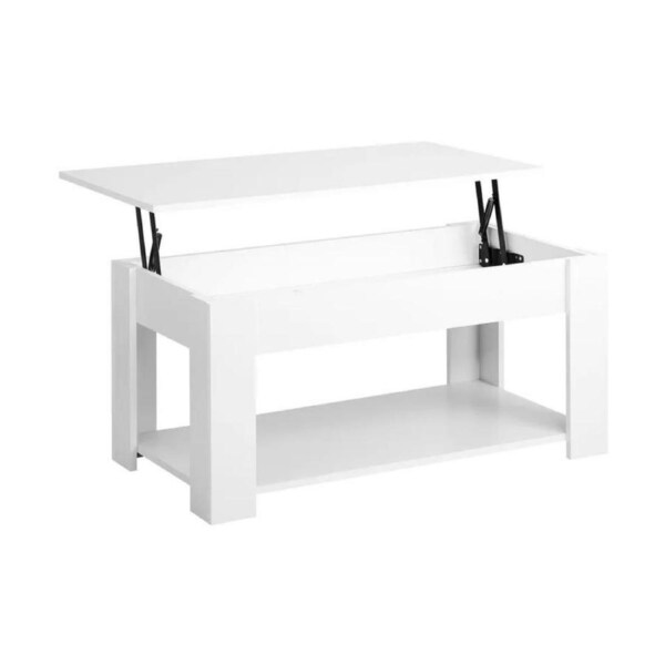 Modern Table Coffee Table Lift Up Top Hidden Storage White