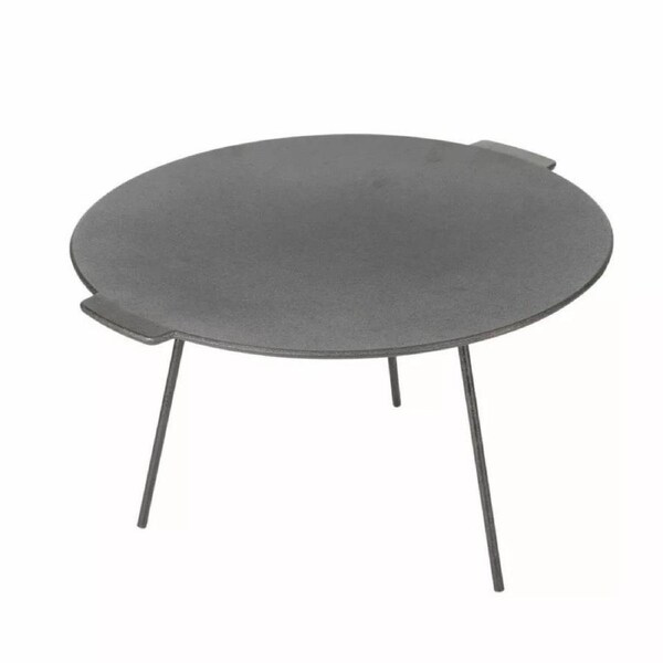Camping Firepit Pan Round Cast Iron Plate Griddle
