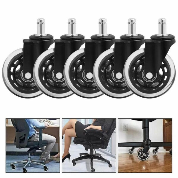 Rolling Grip House Office Chair Desk Ring Wheels 5PC