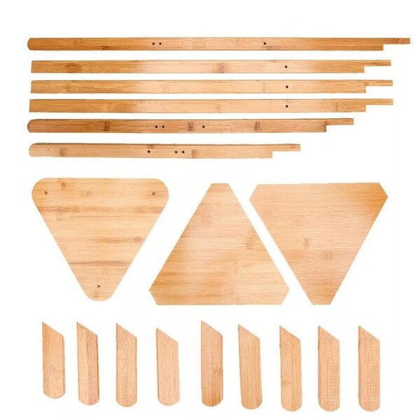 Tree Shelf Hanger Organizer 3 Layer Wooden Clothes Rack