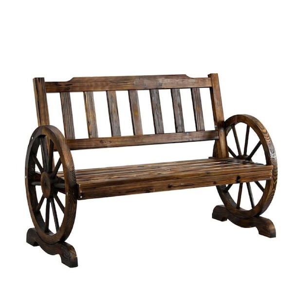 Garden Bench Wagon Chairs Wheel Chair Backyard Lounge Outdoor Seat 111x52x77cm