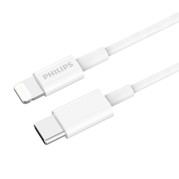 Philips Accessories USB-C to Apple L Charging Cable 1.25m. (White) DLC4576L