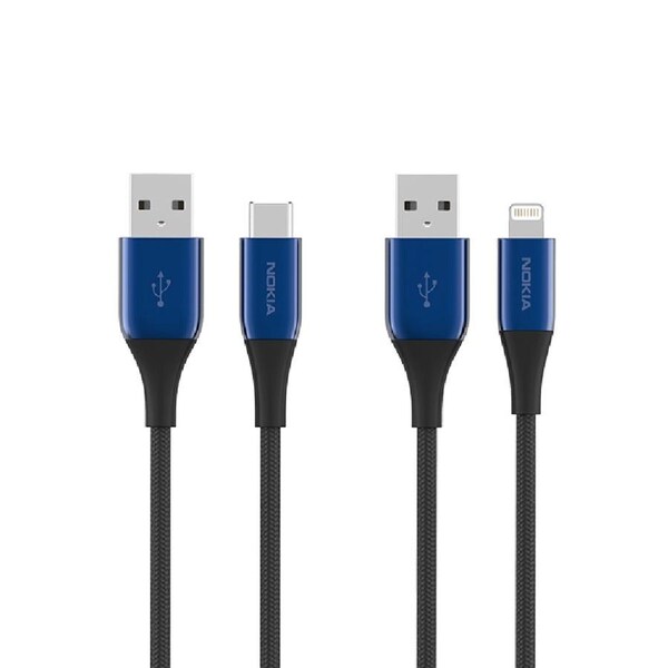 Nokia Pro Cable P8201 Combo (Blue) - MFi Apple L & Type-C