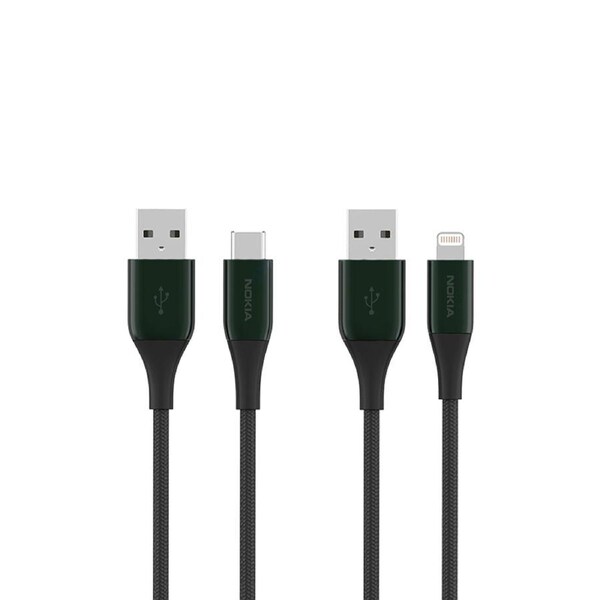 Nokia Pro Cable P8201 Combo (Green) - MFI Apple L& Type-C
