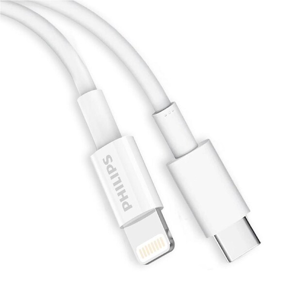 Philips Accessories USB-C to Apple L Charging Cable 2m. (White) DLC4578L