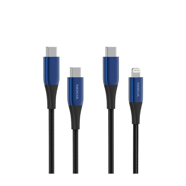 Nokia Pro Cable P8200 Combo (Blue) - MFI Apple L & Type-C