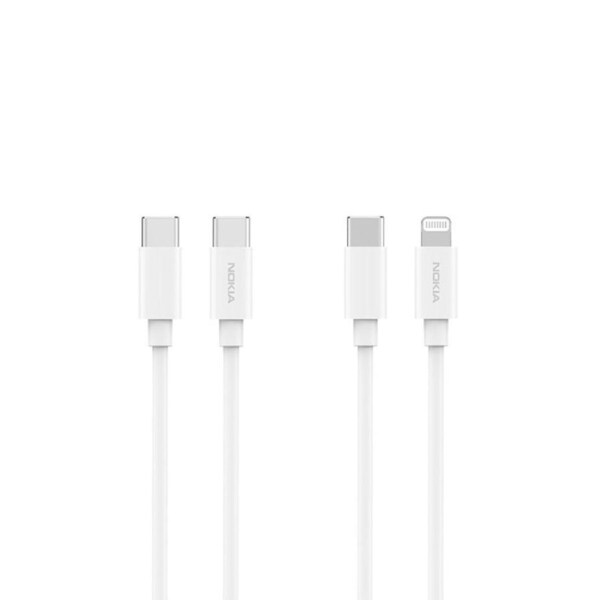 Nokia Essential Charging Cable E8100 Combo (1m) - MFI Apple L & Type-C