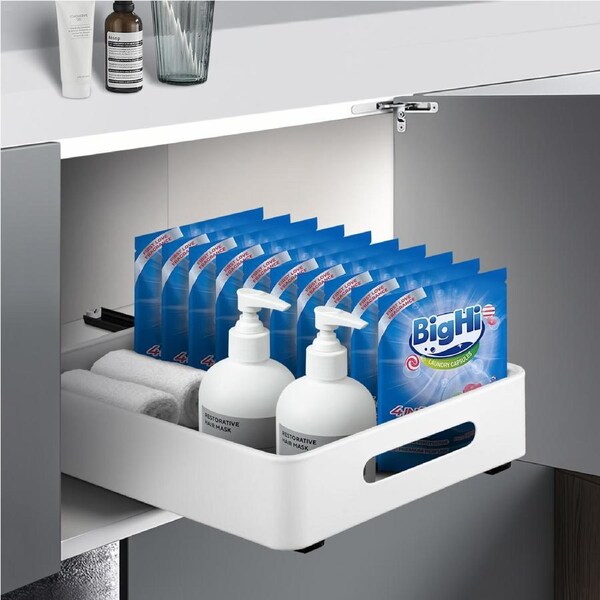 White Pull Out Kitchen Cabinet Storage Shelf Rack Drawer Sliding Organizer