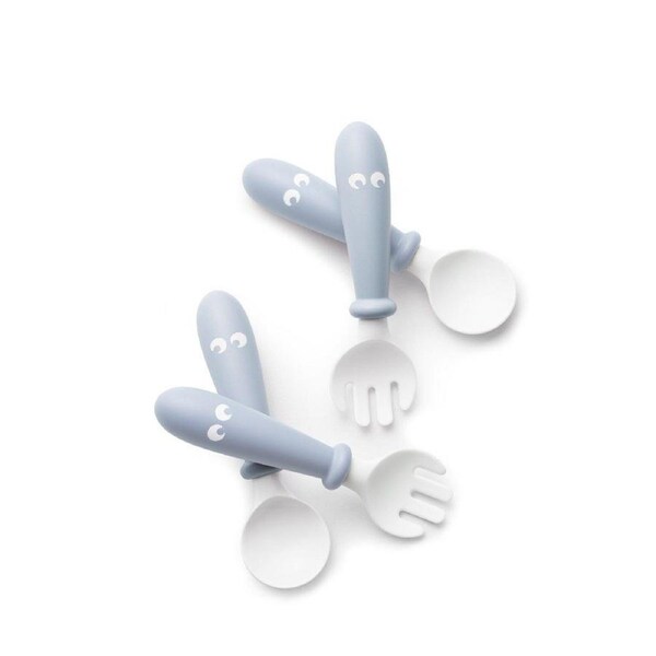 Babybjorn 4 Pack Baby Spoon and Fork Set - Powder Blue