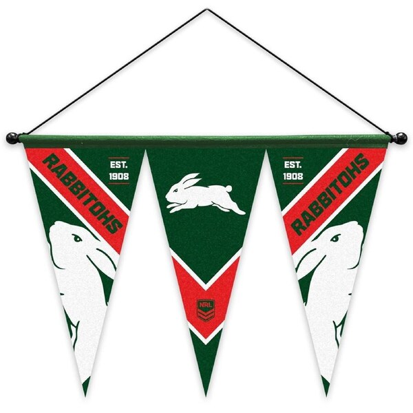 South Sydney Rabbitohs NRL Team Felt Wall Pennant Flags on Hanger