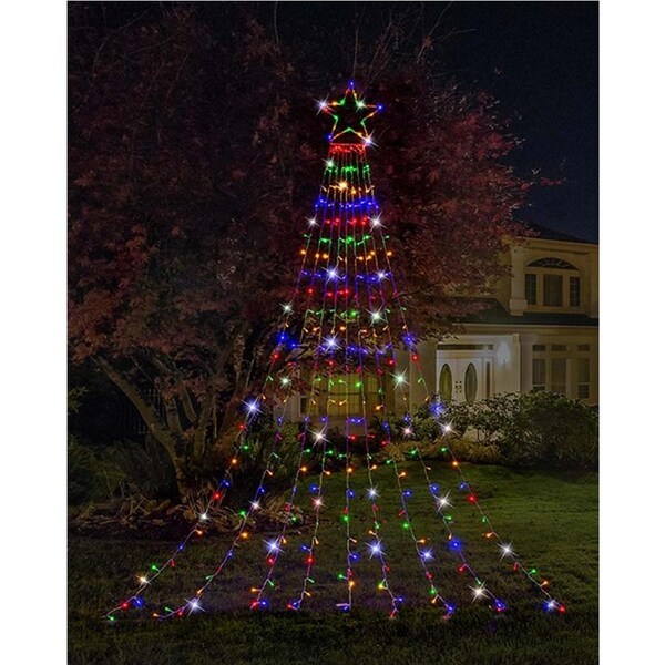 Garden Star Multi-Coloured Cascade Christmas LED Lights 3.5m