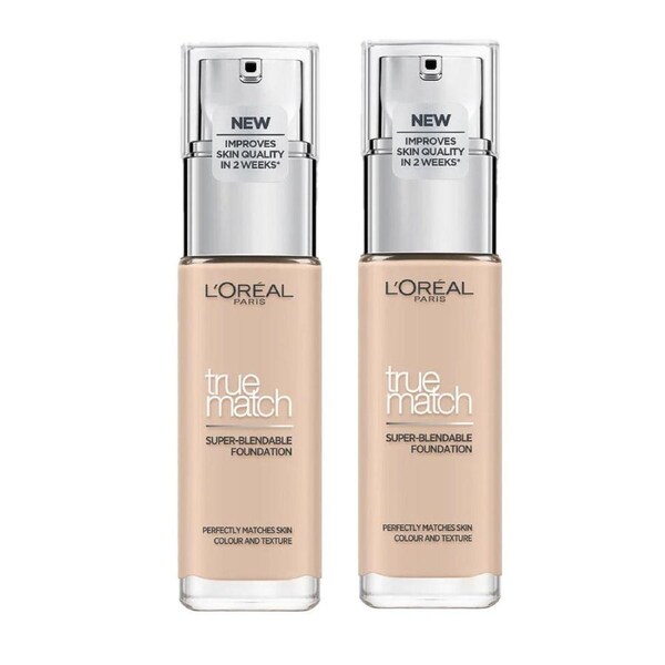 2x L'Oreal Paris True Match Super Blendable Liquid Foundation 30ml 2C Rose Vanilla