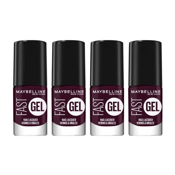 4x Maybelline Fast Gel Quick Drying Longwear Nail Lacquer 6.7ml 13 Possessed Plum