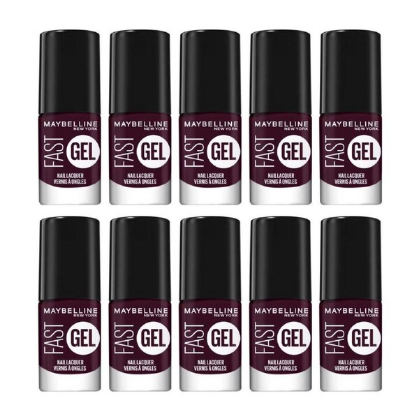 10x Maybelline Fast Gel Quick Drying Longwear Nail Lacquer 6.7ml 13 Possessed Plum