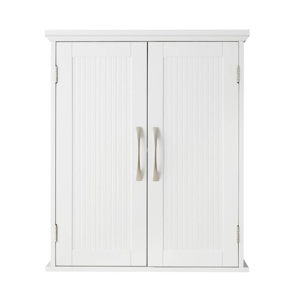 Teamson Home Newport Wall Mounted Bathroom Medicine Cabinet with 2 Doors, White