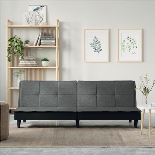 Sofa Bed Dark Grey Fabric vidaXL