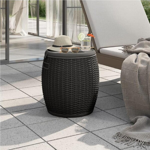 4-in-1 Garden Storage Box Black Polypropylene vidaXL
