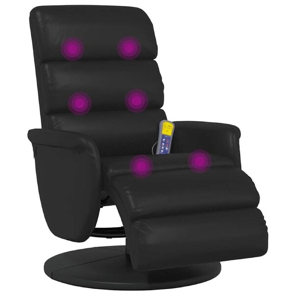 Massage Recliner Chair with Footrest Black Faux Leather vidaXL
