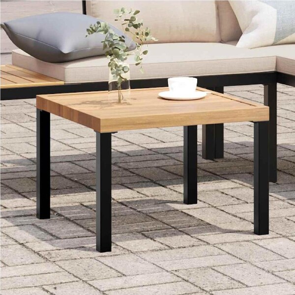 Garden Coffee Table Black 55x55x39.5 cm Powder-coated Steel vidaXL