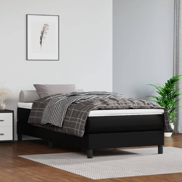 Pocket Spring Bed Mattress Black 90x190x20 cm Faux Leather vidaXL