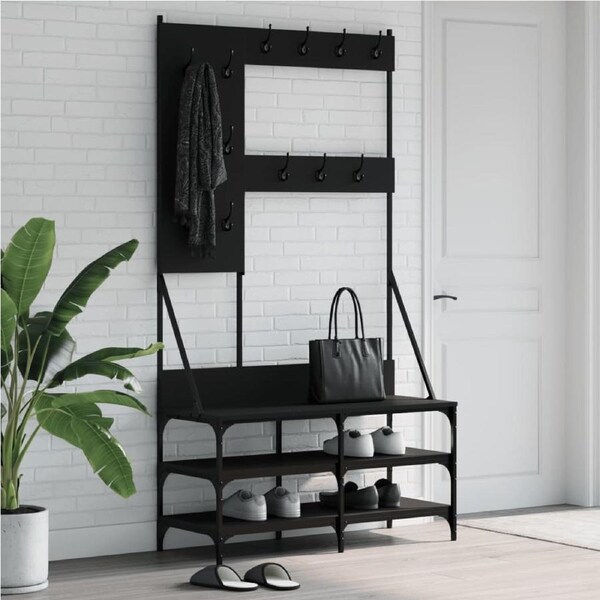 Clothes Rack with Shoe Storage Black 100x40x184 cm vidaXL