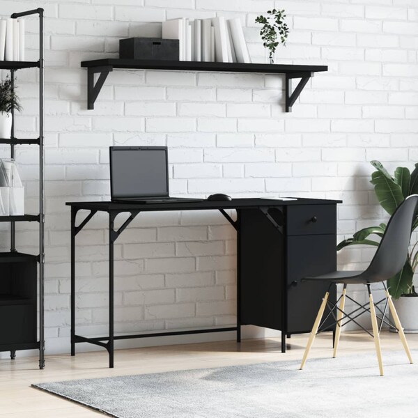 Computer Desk Black 131x48x75 cm Engineered Wood vidaXL