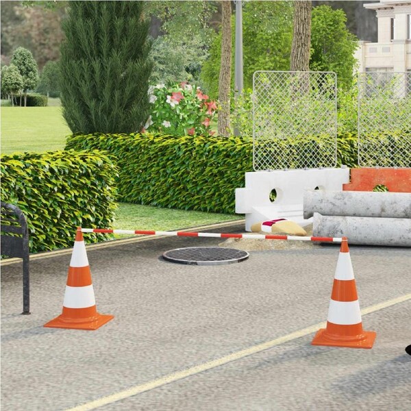 Retractable Traffic Cone Bars 10 pcs ABS 116-197 cm vidaXL