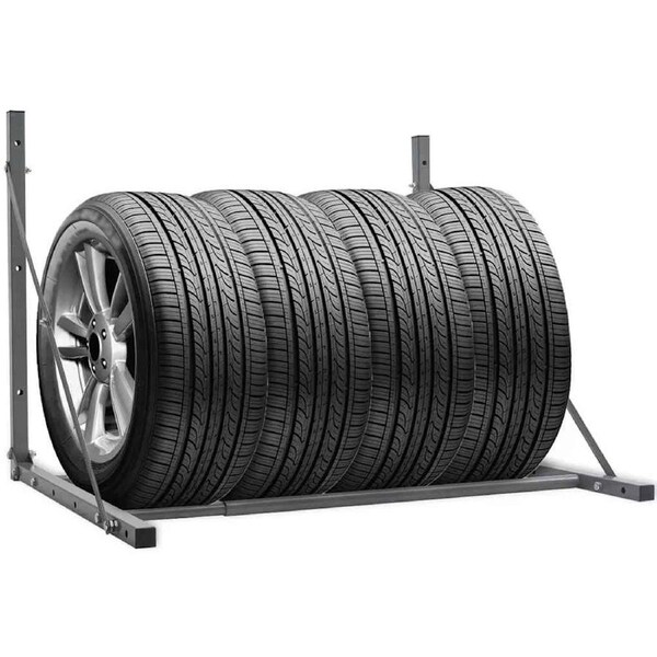 Tyre Rack Silver Steel vidaXL