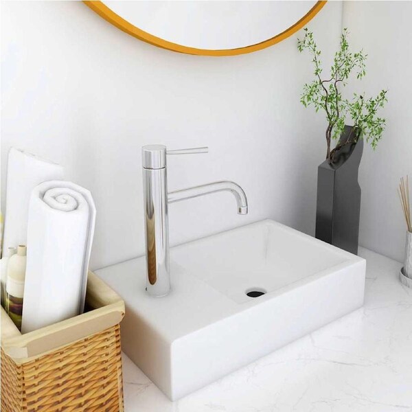 Wash Basin 400x220x90 mm SMC White vidaXL