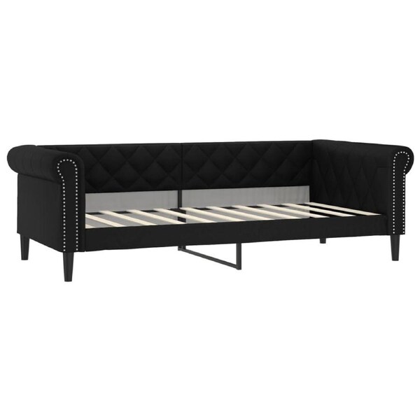 Day Bed without Mattress Black 90x190 cm Faux Leather vidaXL