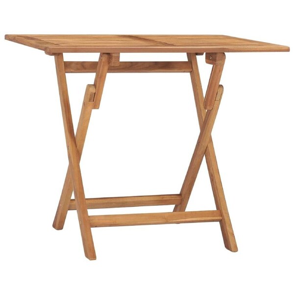 Folding Garden Dining Table 90x60x75 cm Solid Teak Wood vidaXL