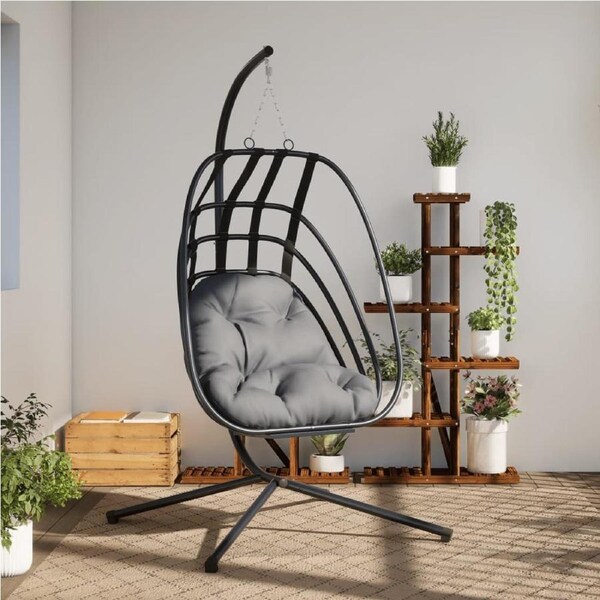 Hanging Egg Chair with Stand Anthracite Steel vidaXL
